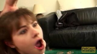 Youthful subslut Luna Rival butt fucked harshly before internal cumshot