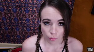 BDSM agony marionette Brooke Johnson plays with piss and munches booty in prep to getting tied up and piss boarded